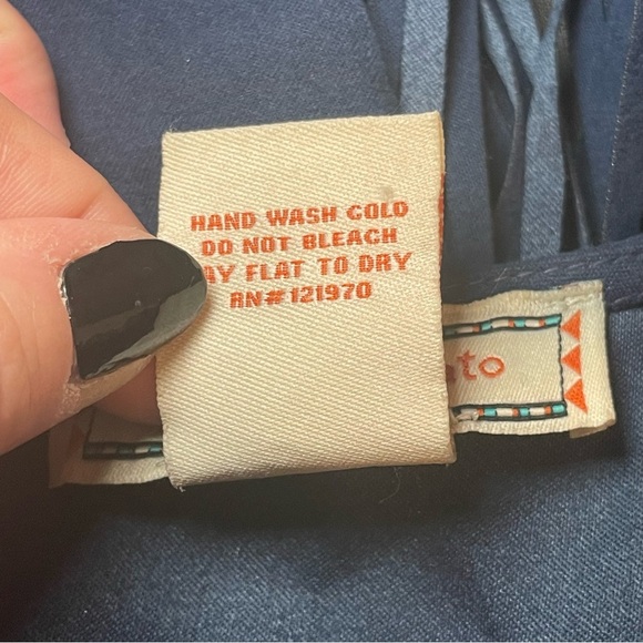 Flying Tomato Blue Faux Suede Southwestern Jacket Fringe Embroidered Small Aztec - Picture 9 of 16